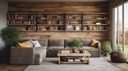 Sticker - barnwood living room wall rustic