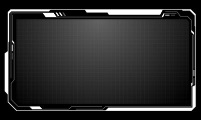 Wall Mural - Hud frames white grey user interface elements design modern technology futuristic control panel screen digital hologram window gaming menu touching cyber monitor set on black background vector