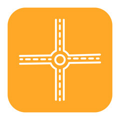 Wall Mural - Four Way Intersection Icon