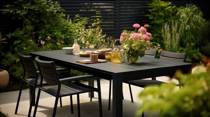 Canvas Print - metal garden table