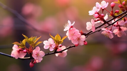 Canvas Print - pink spring forest