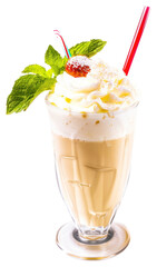 Poster - Creamy vanilla milkshake with toppings