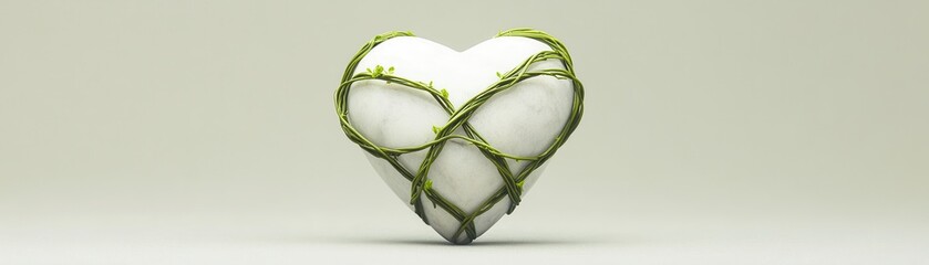 Poster - Heart Shaped Stone Wrapped in Vines.