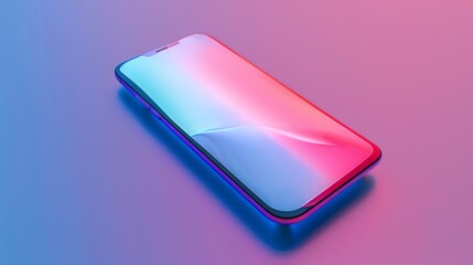 Sticker - A smartphone on a pink and blue background.