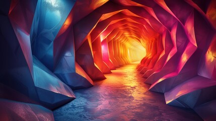 Wall Mural - Abstract Tunnel of Light