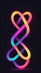 Wall Mural - Outline infinity sign neon the dark color gradient