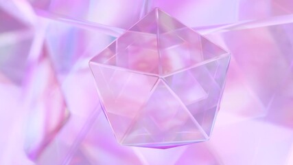 Aufkleber - a modern background with a pink polygonal design. 3d abstraction of a geometric jewel surface. backg