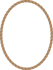 Wall Mural - oval rope frame border, cut out, isolated with transparent background. vector illustration.