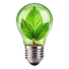 eco light bulb with leaf inside it png