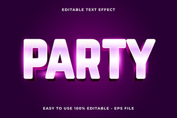 Poster - Editable text effect party 3d glossy template style trendy vector
