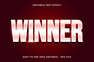 Poster - Editable text effect winner 3d glossy template style trendy vector
