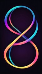 Wall Mural - Outline infinity sign neon the dark color gradient