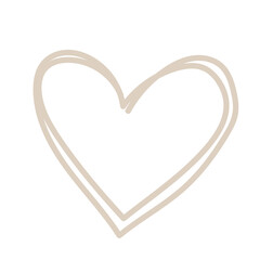 Aufkleber - Abstract Doodle Heart Line Element Icon. Irregular Imperfect Hand Drawn Childish Shape Silhouette. 