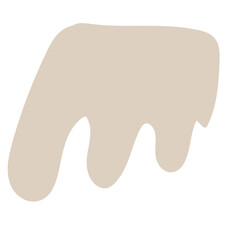 Aufkleber - Abstract Doodle Blob Symbol Element Icon. Beige Shape Silhouette Curly Simple Decoration Element Sign. 