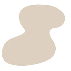 Aufkleber - Abstract Doodle Blob Symbol Element Icon. Beige Shape Silhouette Curly Simple Decoration Element Sign. 