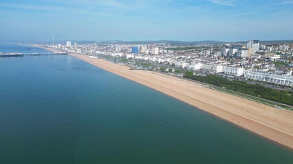 Wall Mural - High Angle Footage of Brighton seaside resort and Beach City of East Sussex, England Great Britain. May 10th, 2024