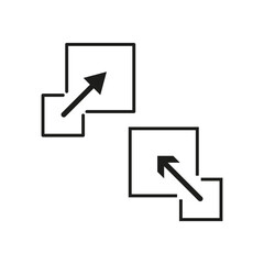 Poster - arrow square icons. expansion vector symbols. minimalist black shapes. abstract graphic design.
