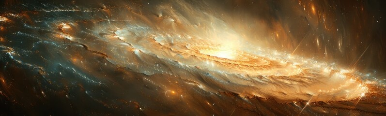 Wall Mural - Galaxy with a spiral shaped star in the center