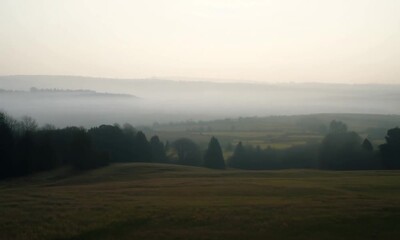 Sticker -  Overcast sunrise in a sprawling rural