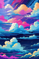 Wall Mural - Cloud background. Painting.