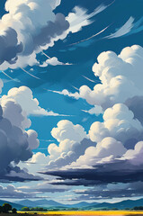 Wall Mural - Cloud background. Painting.