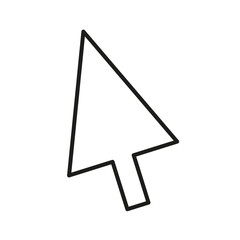 Poster - arrow cursor icon. simple outline vector. black pointer illustration. basic computer symbol.