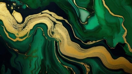 Wall Mural - Marble abstract acrylic background. Marbling artwork texture. Agate ripple pattern. Gold powder.