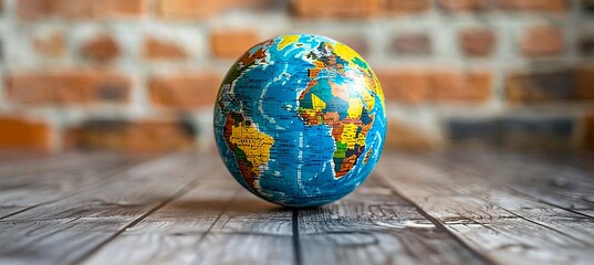 Aufkleber - World globe with bokeh city background. Generative AI technology.	
