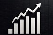 © ibnu - White graph bar chart showing market growth on black background