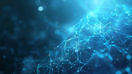 Poster - An abstract network visualization featuring glowing blue nodes and lines, creating a futuristic technology backdrop