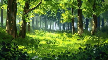 Aufkleber - Background of verdant woods