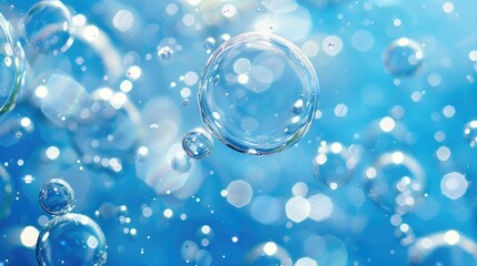 Aufkleber - Bubbles on a Blue Background