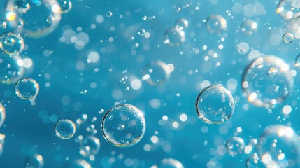Aufkleber - Bubbles on a Blue Background