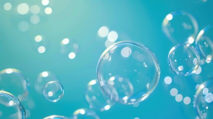 Aufkleber - Bubbles on a Blue Background