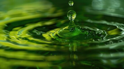 Aufkleber - Close up of a Green Water Droplet