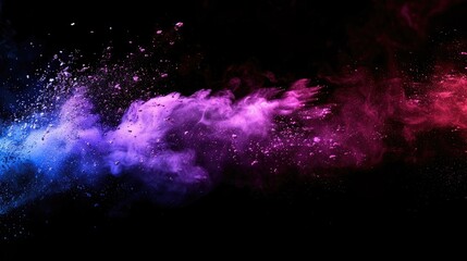 Aufkleber - Colored powder on black background Abstract backdrop