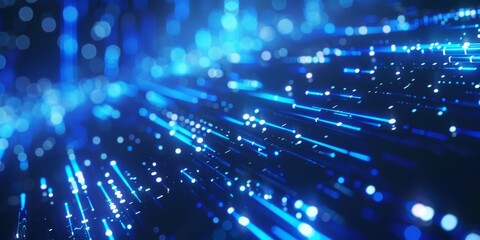 Poster - Adding blue light streaks to tech designs creates a dynamic feel, enhancing them with energy and vibrancy