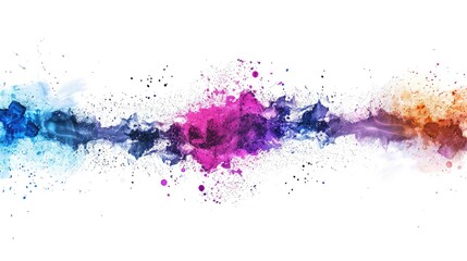 Aufkleber - Colorful powder splatter abstract on white backdrop