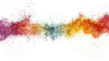 Aufkleber - Colorful powder splatter abstract on white backdrop