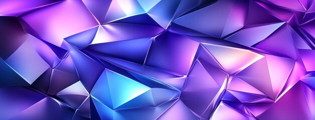 Poster - 3D illustration of abstract blue background with triangles.