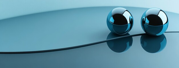 Poster - 3D illustration of abstract background with glass spheres.