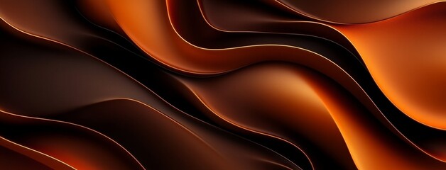 Poster - Banner with black and orange wavy fire lines