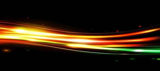 Poster - the background of this abstract design is black with colorful rounded glowing lines