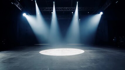 Sticker - Dramatic stage lights in an empty theater with smoke effects