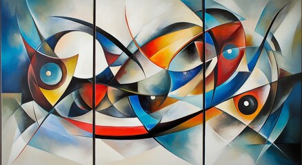 Poster - modern acrylic painting on canvas featuring abstract hand painted backgrounds.