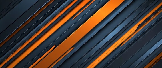Poster - Orange and dark shades of diagonal lines. Abstract pattern with a bold simplicity concept.