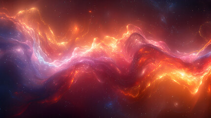 Wall Mural - A swirling nebula with bright, luminescent colors and intricate patterns, representing the chaotic yet beautiful nature of the universe 