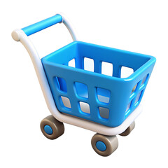 shopping cart 3d cartoon style illustration