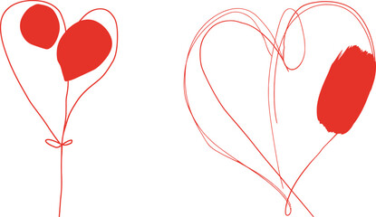 Poster - the concept of love is illustrated with a single line in a modern minimalist style.