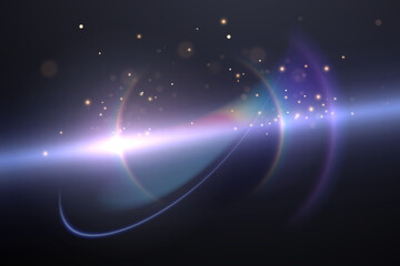 Wall Mural - light effect with sparks on black background